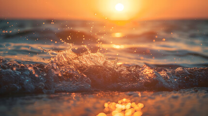 Serene Summer Escape: Breathtaking Beachside Retreat with Waves Crashing in the Background