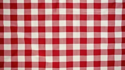 red and white checkered pattern, reminiscent of an Italian-style tablecloth. This design is commonly associated with traditional dining settings, often used for picnics or classic restaurant table