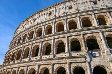 Part of the Colosseum as a wide angle shot