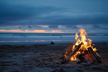 Beachside bonfire, tales and warmth photography