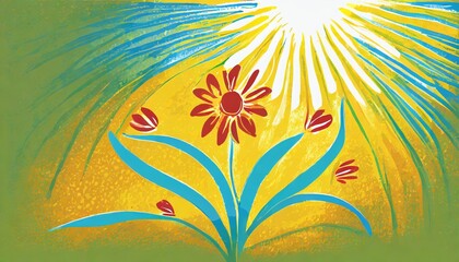 Fototapeta na wymiar art abstract sunny springr flower background