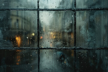 A rainy urban day behind the window.