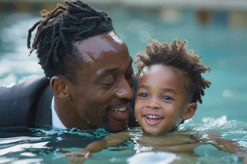 Foto op Aluminium African American pastor baptize a little kid. © Bargais