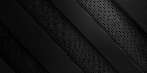 Black background with dots and lines in the form of carbon fiber, abstract modern design template for banner or poster Generative AI - obrazy, fototapety, plakaty