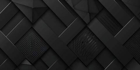 Black abstract background with carbon texture, illustration design for banner or wallpaper template Generative AI - obrazy, fototapety, plakaty