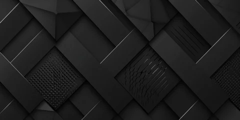 Deurstickers Black abstract background with carbon texture, illustration design for banner or wallpaper template Generative AI © SKIMP Art