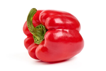 Ripe bell peppers, isolated on white background.