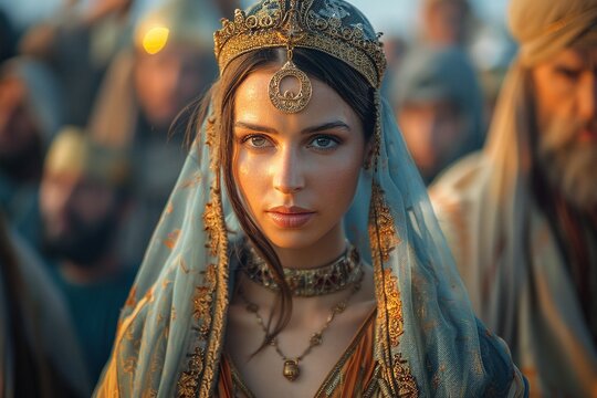 Beautiful queen Esther, biblical character.