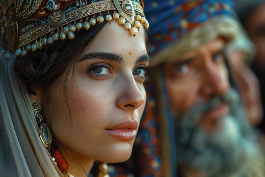 Beautiful queen Esther, biblical character.