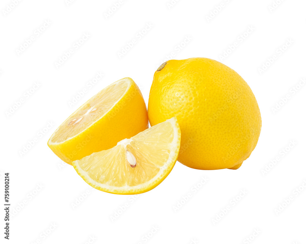 Wall mural lemon and slice transparent png