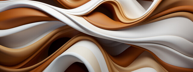 A brown and white wave pattern with a brown and white swirl