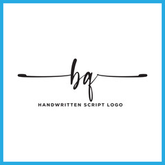 BQ initials Handwriting signature logo. BQ Hand drawn Calligraphy lettering Vector. BQ letter real estate, beauty, photography letter logo design.