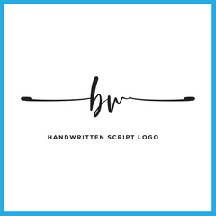 BW initials Handwriting signature logo. BW Hand drawn Calligraphy lettering Vector. BW letter real estate, beauty, photography letter logo design.