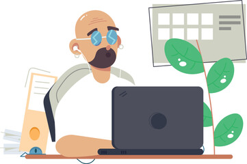 businessman working on laptop