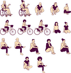 set of people in poses