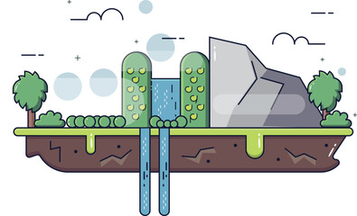 cartoon city landscape