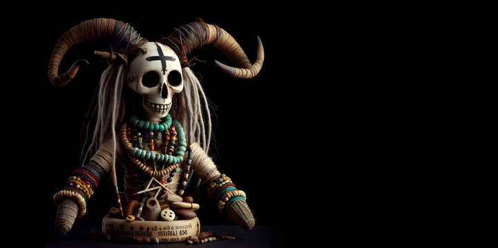 Voodoo Doll on isolated in black