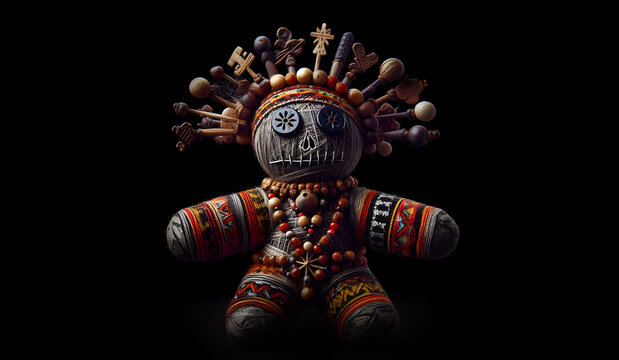 Voodoo Doll on isolated in black
