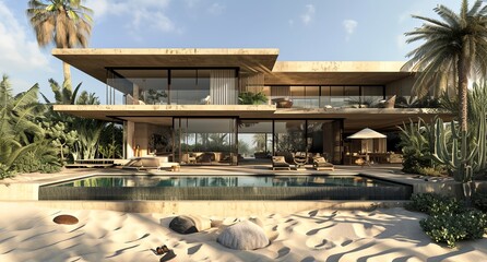 Obraz premium a large house with a pool