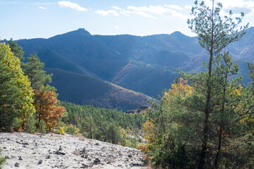 Fototapeta na wymiar Autumn of sanctuary Belintash at Rhodope Mountains, Bulgaria