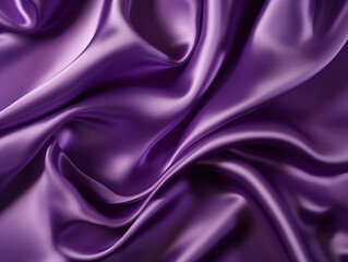 Obraz premium rippled purple satin fabric, shiny luxury purple swirl silky backgrounds. 