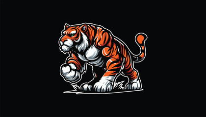 tiger, mascot, logo design, art 