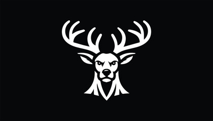 deer head mascot logo design 
