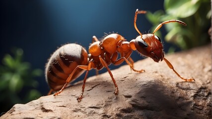 "Tenacious Ascent: Close-Up Image of Ant Effortlessly Climbing Wall"