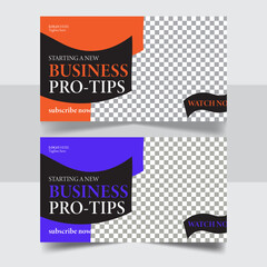 Editable Creative corporate social media web banner and youtube thumbnail template.