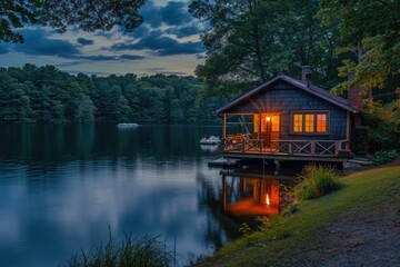 Lakeside cottage charm cozy haven in beautiful forest