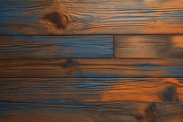 orange and blue and brown wood wall wooden plank board texture background with grains and...