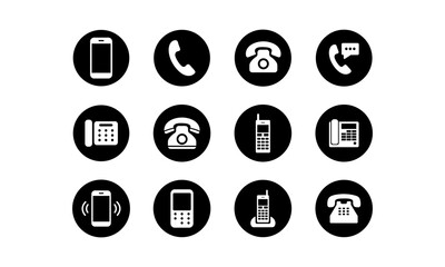 Ringing phone simple icon, Telephone call sign, phone icons collection, Contact us. Chat bubble icon. Cell phone pictogram. Vector illustration,
