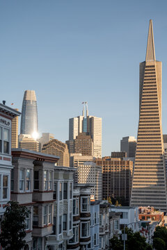 Downtown San Francisco at sunset