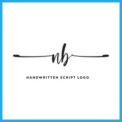 NB  initials Handwriting signature logo. NB  Hand drawn Calligraphy lettering Vector. NB letter real estate, beauty, photography letter logo design.