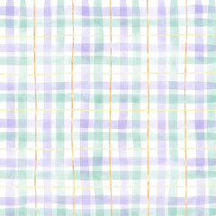Gold Purple Green Plaid Hand Drawn Background Overlay