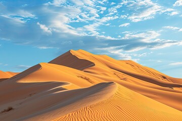 Fototapeta na wymiar Sand dunes sculpted by the desert wind