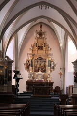 Blick in eine Historische Kirche im Zentrum der Stadt Rietberg in Nordrhein-Westfalen