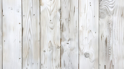 Vertical whitewashed wooden plank texture. Bleached wood panel background. Design for interior, wallpaper, or banner with copy space. - obrazy, fototapety, plakaty