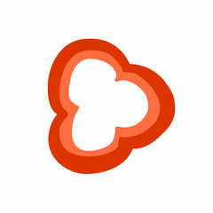 Diced red Bulgarian bell peppers ring slice and sweet paprika vector illustration in cartoon flat style. Vector illustration isolated on white background. For menu, restaurant, ingredient book, poster