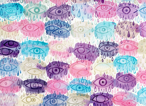 eye cry - watercolor conceptual art