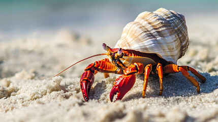 Hermit crabs on the beach