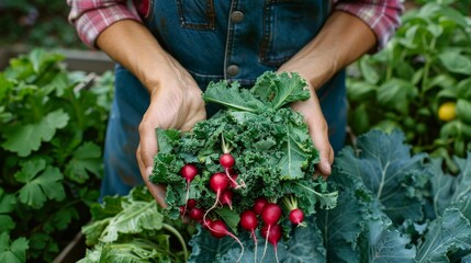 Person cradles vibrant radishes in their hands