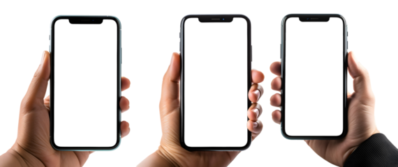 Mockup Template Hand Holding Smartphone with Empty Screen