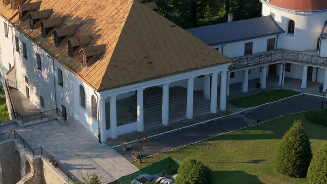 Beautiful Castle Lesko Aerial View Poland