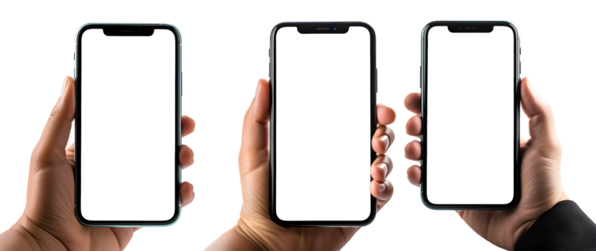Mockup Template Hand Holding Smartphone with Empty Screen