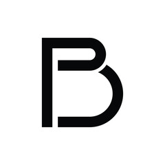 Letter p b d with simple line shape creative modern monogram logo template - obrazy, fototapety, plakaty