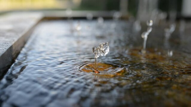 Small fountains on source site of Moscow River