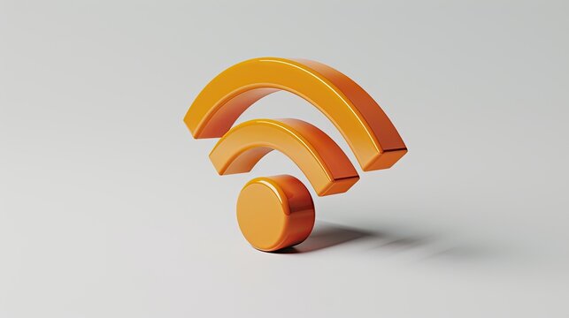 RSS icon in 3D, white background.