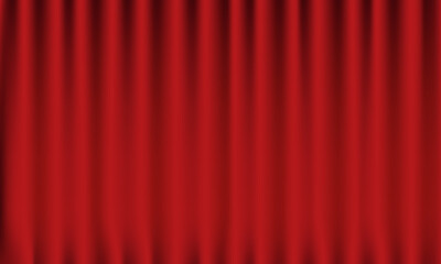 Empty stage with red curtains for theater, scene, and circus. Vector illustration