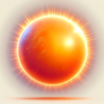  an isolated sun, showcasing its radiance and warmth, generative ai